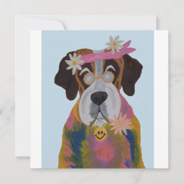 Tarjeta De Agradecimiento Saint Bernard Hippie