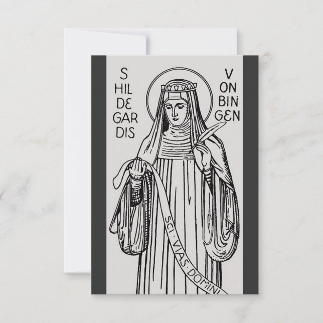 Tarjeta De Agradecimiento Saint Hildegard de Bingen Benedictine abbess (Anverso)