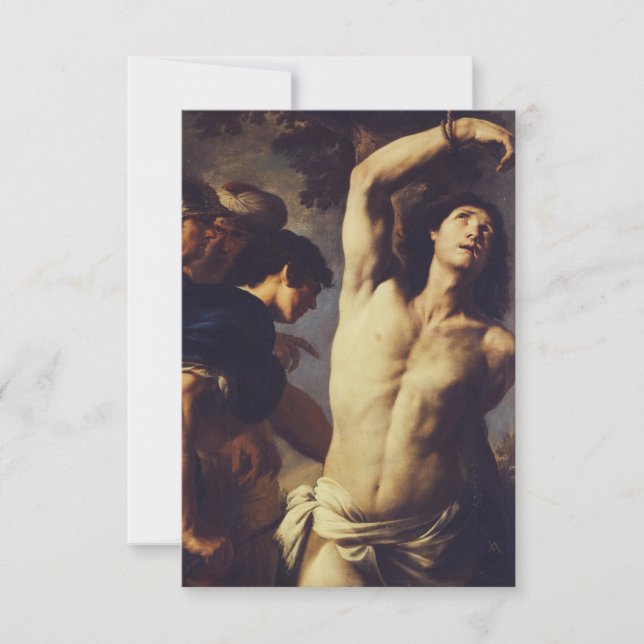 Tarjeta De Agradecimiento Saint Sebastian Defender of Life Holy Card (Anverso)