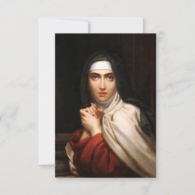 Tarjeta De Agradecimiento Saint Teresa of Avila Holy Card (Anverso)