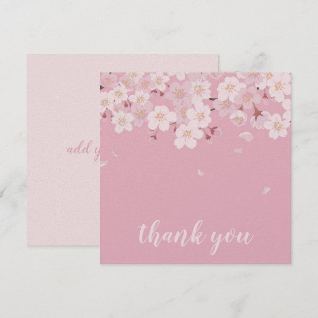 Tarjeta de agradecimiento: SAKURA CHERRY BLOSSOMS (Anverso / Reverso)