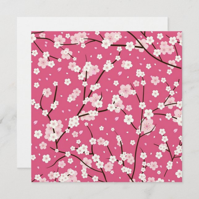 Tarjeta de agradecimiento: SAKURA CHERRY BLOSSOMS (Anverso / Reverso)