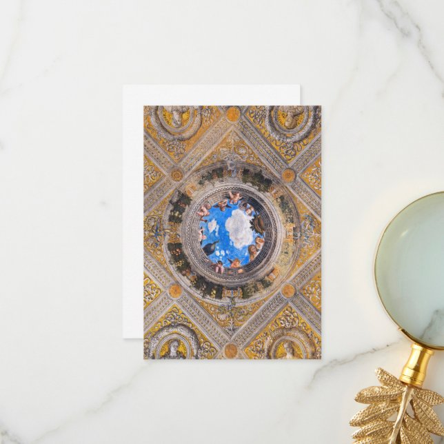 Tarjeta De Agradecimiento Sala de Bridas, techo de Andrea Mantegna (Anverso/Reverso In Situ)