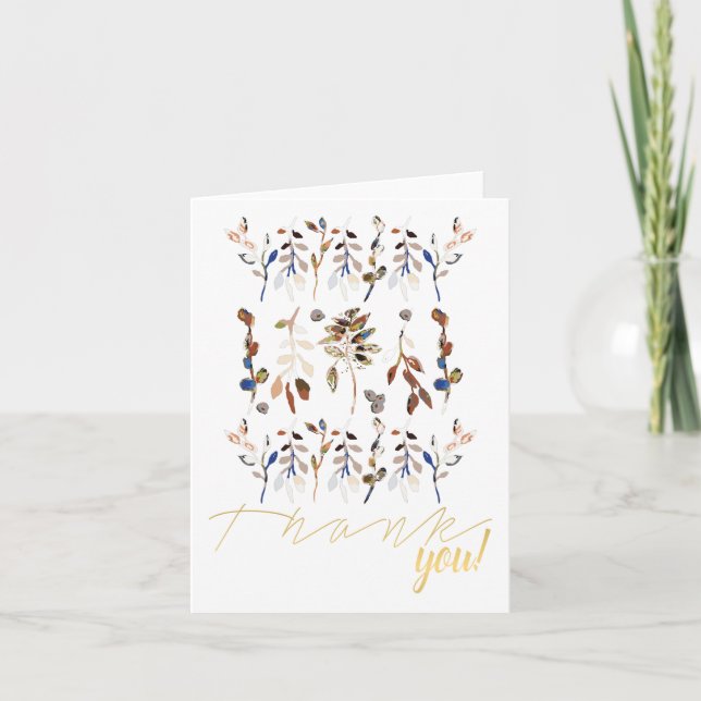 Tarjeta De Agradecimiento Sale Berries Floral blanca elegante (Anverso)