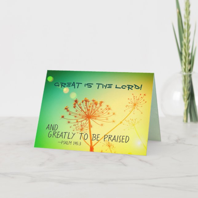 Tarjeta De Agradecimiento Salmo 145:3 Grande es el Señor, Biblia Verse (Anverso)