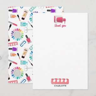 Tarjeta De Agradecimiento Salón de Belleza Uñas Manicura Pedicura