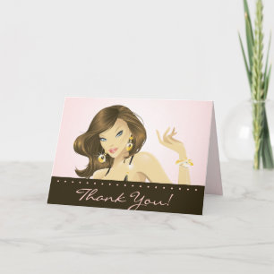 Tarjeta De Agradecimiento Salón De Bienestar Gracias Bonito Mujer Rosa
