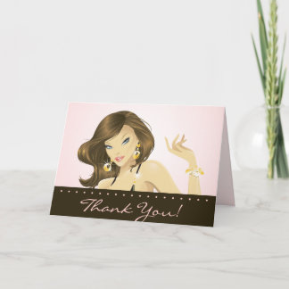 Tarjeta De Agradecimiento Salón De Bienestar Gracias Bonito Mujer Rosa