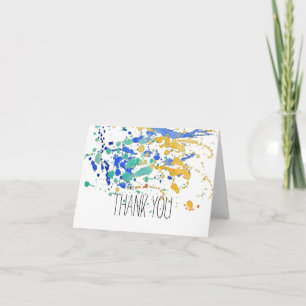 Tarjeta De Agradecimiento Salpicaduras de pintura acuarela gracias