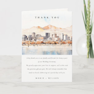 Tarjeta De Agradecimiento Salt Lake City, Utah Paisaje Acuarela Boda