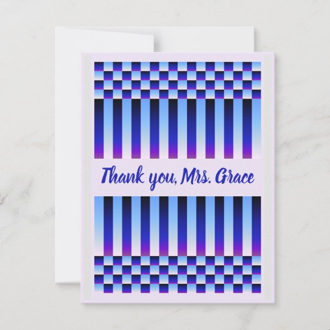 Tarjeta De Agradecimiento Salto de verano y caída de noche (chequeros y band (Anverso)