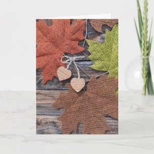 Tarjeta De Agradecimiento Saltos de otoño con corazón