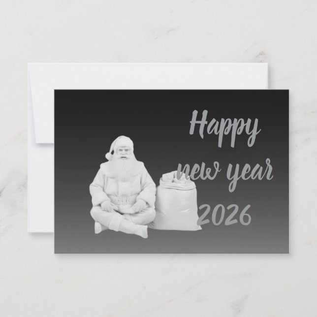 Tarjeta De Agradecimiento Saludo de año nuevo tranquilo (Anverso)