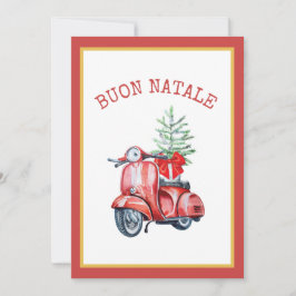 Tarjeta De Agradecimiento Saludo de feriado de Cute Scooter Buon Natale