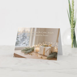 Tarjeta De Agradecimiento Saludo de Navidad tranquilo y luminoso