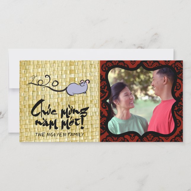 Tarjeta De Agradecimiento Saludo familiar vietnamita de Año Nuevo 2020 TYC2 (Anverso)