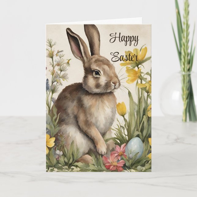 Tarjeta De Agradecimiento Saludo Floral de Pascua (Anverso)