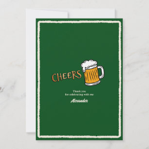 Tarjeta De Agradecimiento Saludos Cerveza Rústica Cumpleaños Destacado