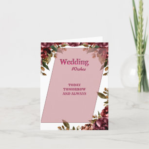 Tarjeta De Agradecimiento Saludos de los Bodas florales reales con felicitac