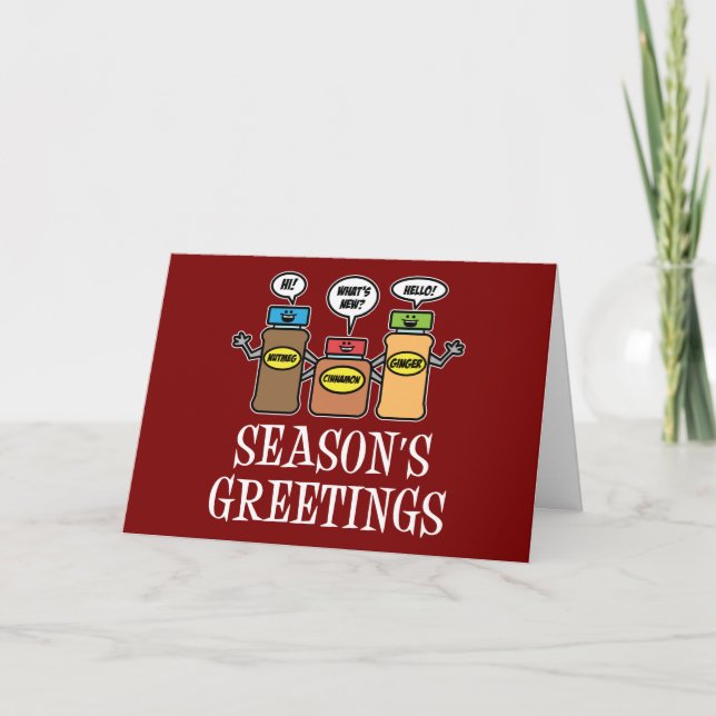 Tarjeta De Agradecimiento Saludos de temporada a Navidades Spices (Anverso)