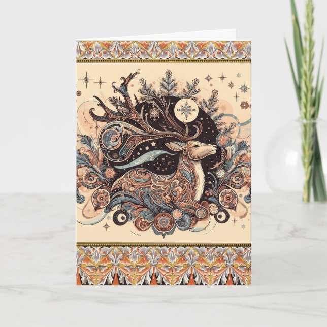 Tarjeta De Agradecimiento Saludos de temporada: una cédula plegada festiva (Anverso)