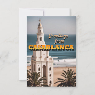 Tarjeta De Agradecimiento Saludos desde Casablanca