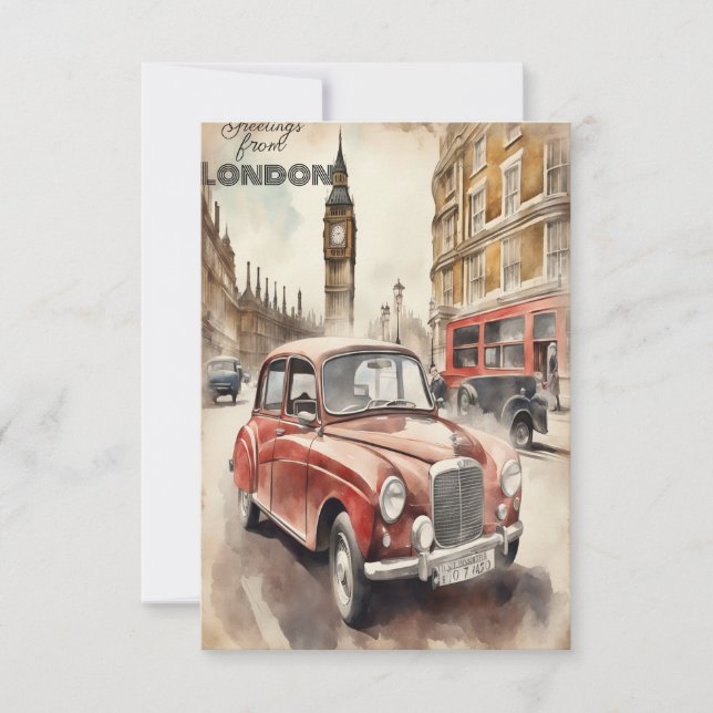 Tarjeta De Agradecimiento Saludos desde Londres (Anverso)