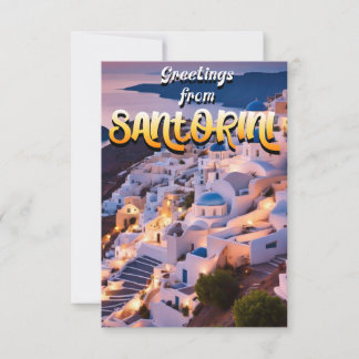 Tarjeta De Agradecimiento Saludos desde Santorini