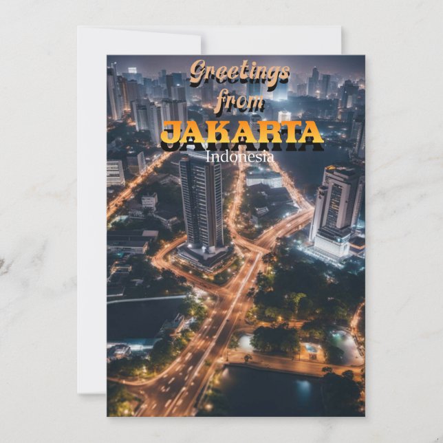 Tarjeta De Agradecimiento Saludos desde Yakarta Indonesia (Anverso)