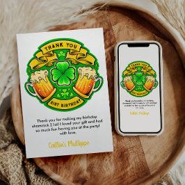 Tarjeta De Agradecimiento Saludos San Patricio Día Shamrock 21 cumpleaños