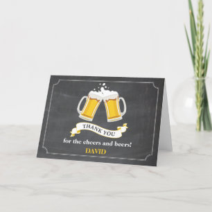 Tarjeta De Agradecimiento Saludos y Beers Mug Chalkboard