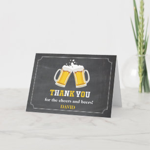 Tarjeta De Agradecimiento Saludos y Beers Mug Chalkboard