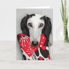 Tarjeta De Agradecimiento Saluki Dog Valentine Card