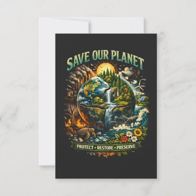 Tarjeta De Agradecimiento Salva Nuestro Planeta (Anverso)