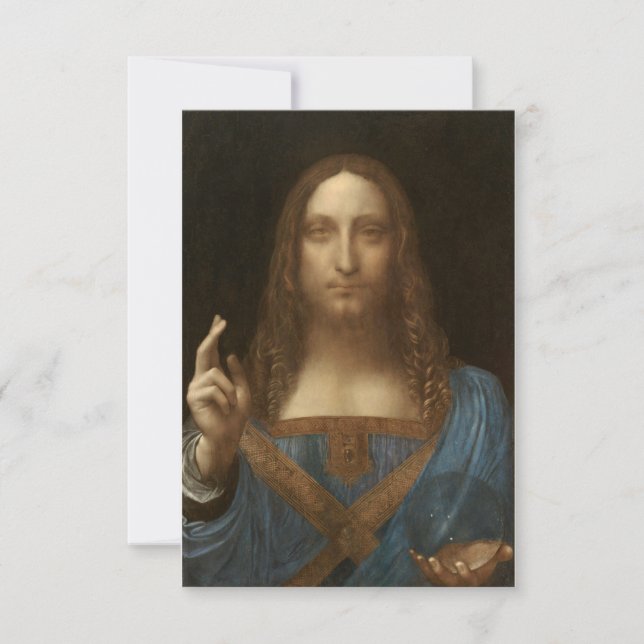 Tarjeta De Agradecimiento Salvador Mundi de Leonardo da Vinci (Anverso)