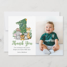 Tarjeta De Agradecimiento Salvaje un bebé primer cumpleaños Safari de la jun