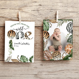 Tarjeta De Agradecimiento Salvaje Un género moderno Neutral Primer cumpleaño