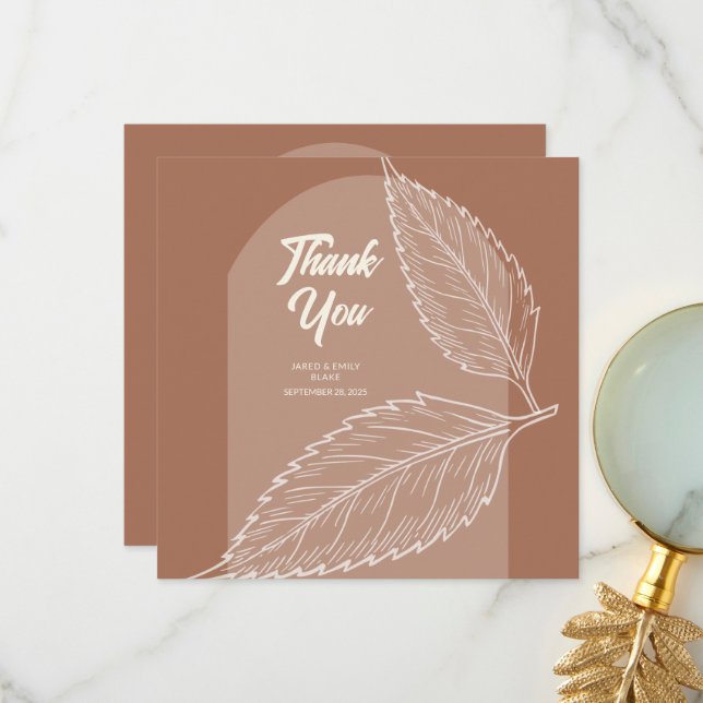 Tarjeta De Agradecimiento Salve Mocha Boda Gracias Cartas (Anverso/Reverso In Situ)