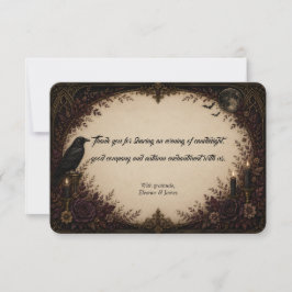 Tarjeta De Agradecimiento Samhain Nocturno Gracias de Halloween Gótico
