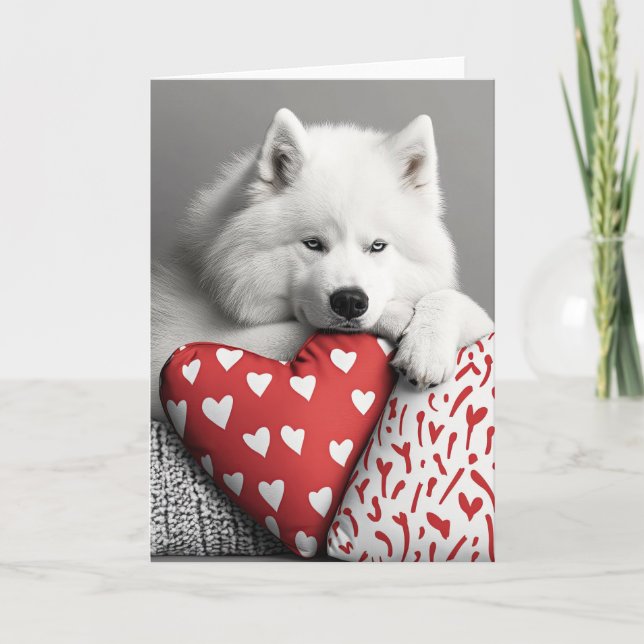 Tarjeta De Agradecimiento Samoyed Dog Valentine Card (Anverso)