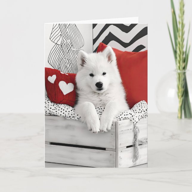 Tarjeta De Agradecimiento Samoyed Dog Valentine Card (Anverso)
