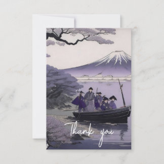 Tarjeta De Agradecimiento Samurai Thank You Card Mount Fuji Japanese Art