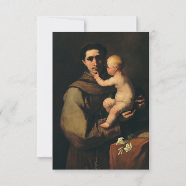 Tarjeta De Agradecimiento San Antonio de Padua por Luca Giordano (Anverso)