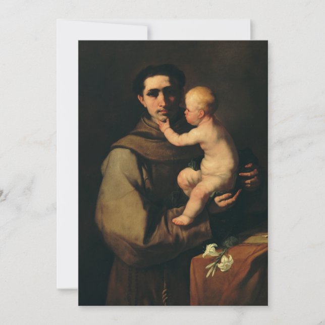 Tarjeta De Agradecimiento San Antonio de Padua por Luca Giordano (Anverso)
