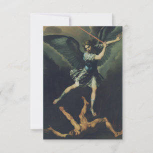 Tarjeta De Agradecimiento San Arcángel Miguel derrota al diablo