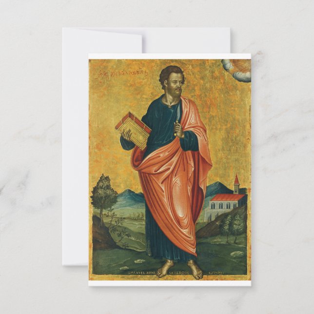 Tarjeta De Agradecimiento San Bartolomé el ícono ortodoxo del Apóstol (Anverso)
