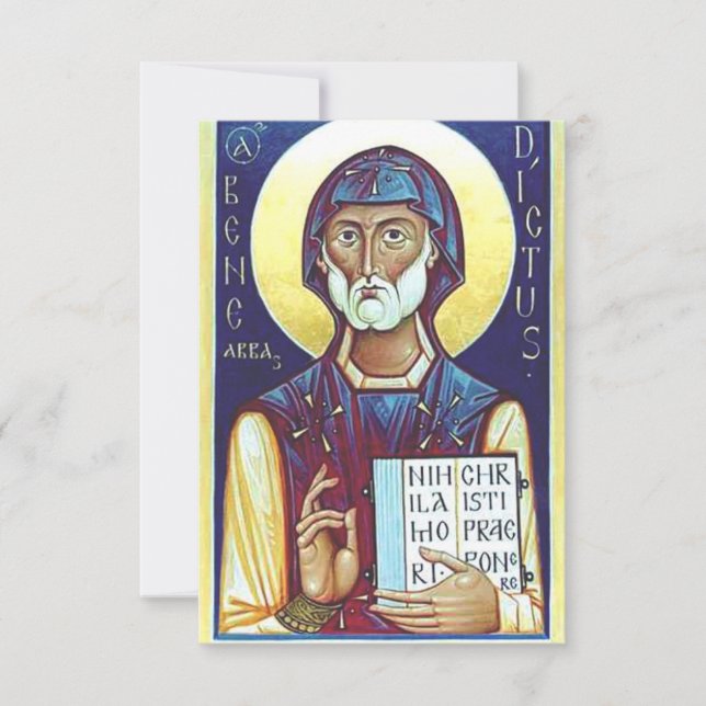Tarjeta De Agradecimiento San Benito de Nursia (Anverso)