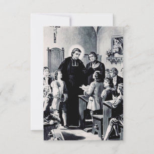 Tarjeta De Agradecimiento San Luis de Montfort sacerdote francés