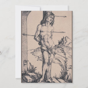 Tarjeta De Agradecimiento San Sebastián pegado a la columna