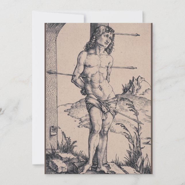 Tarjeta De Agradecimiento San Sebastián pegado a la columna (Anverso)